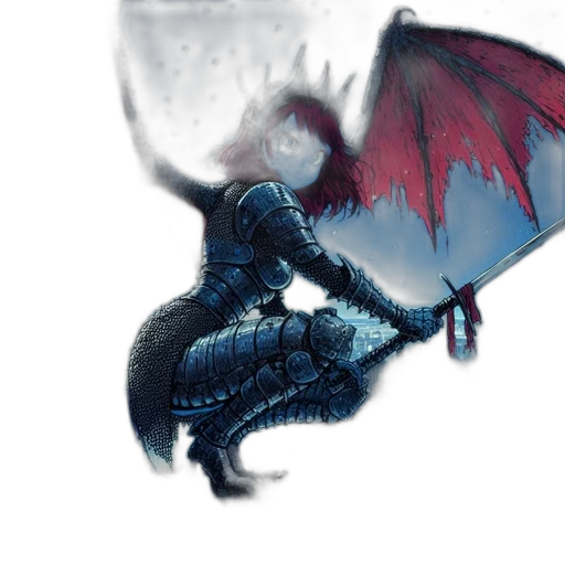 dragon, creature, umbrella, animal, concept art, fantasy art, watercolor, pixel art transparent PNG cut-out