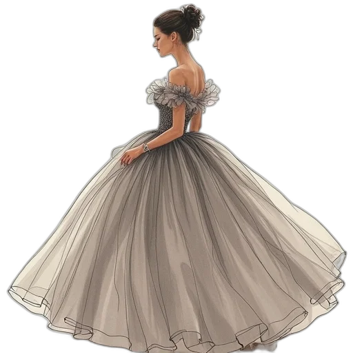 dress, concept art, cartoon, photorealistic transparent PNG cut-out