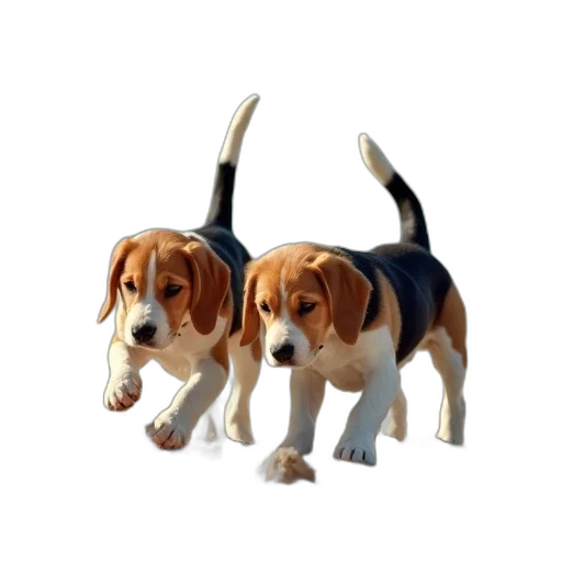 animal, staff, 3d render, photorealistic, concept art, oil painting, two, beagles transparent PNG cut-out