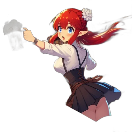 staff, weapon, sword, dress, anime, pixel art, concept art, fantasy art transparent PNG cut-out