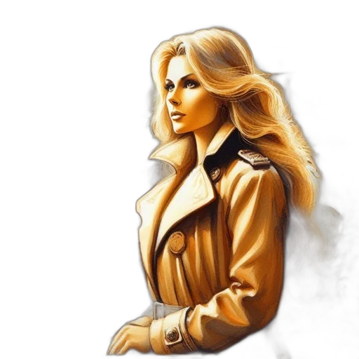 jacket, face, jewelry, staff, photorealistic, comic book art, oil painting, concept art transparent PNG cut-out