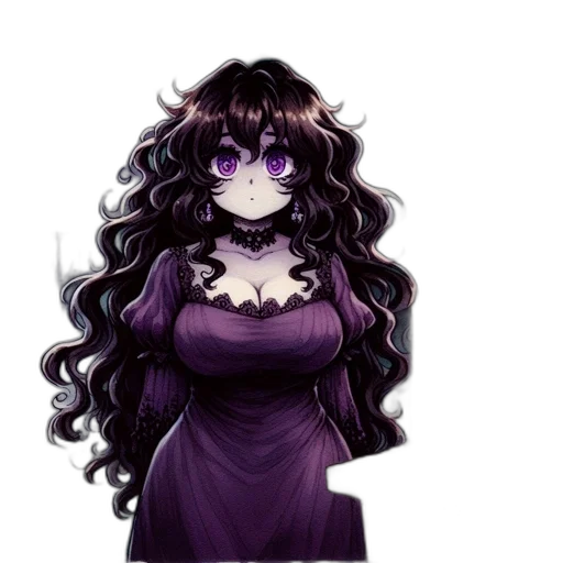 dress, hair, crown, creature, pixel art, anime, fantasy art, concept art transparent PNG cut-out