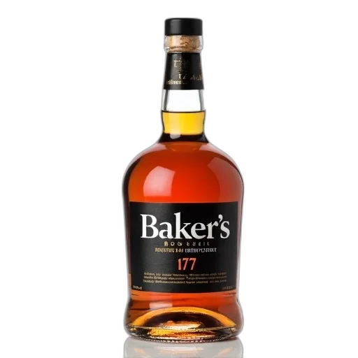 bottle, baker, bourbon, whiskey, black, label, featuring, brand transparent PNG cut-out