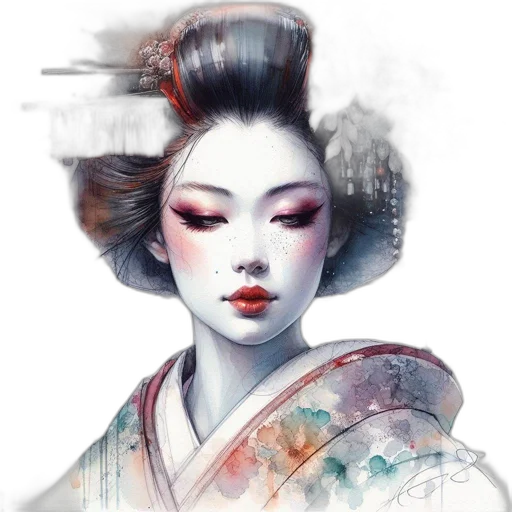 face, fantasy art, photorealistic, concept art, watercolor, red, blue, monochrome transparent PNG cut-out
