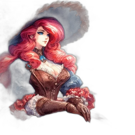 dress, fantasy art, concept art, watercolor, pixel art, red, dark, colorful transparent PNG cut-out