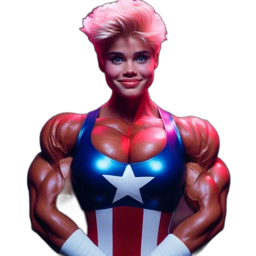 comic book art, concept art, 3d render, cartoon, woman, dressed, captain, america transparent PNG cut-out