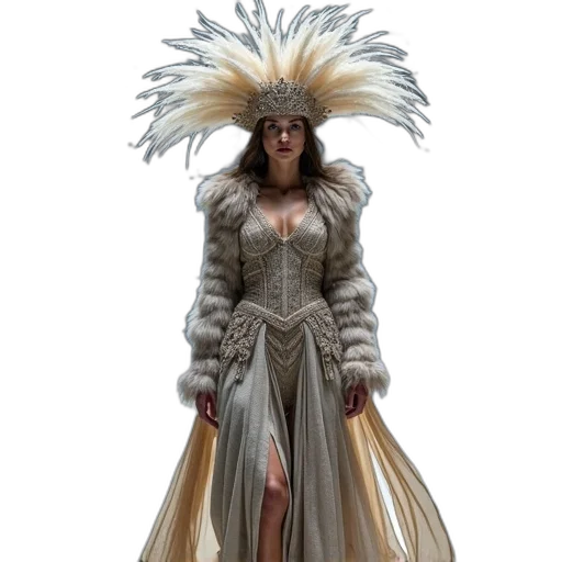 jacket, dress, crown, hat, concept art, fantasy art, photorealistic, 3d render transparent PNG cut-out