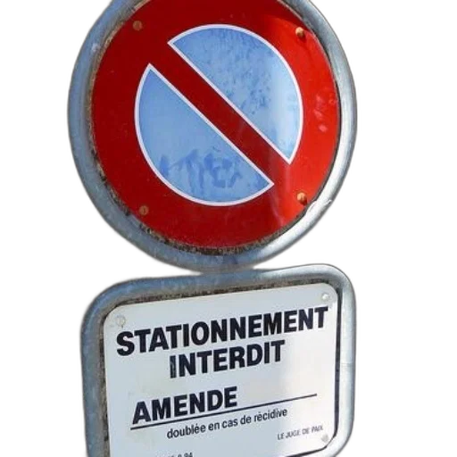 weapon, staff, 3d render, sign, french, indicating, stationnement, interdit transparent PNG cut-out