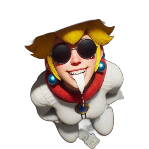 jacket, face, staff, weapon, 3d render, pixel art, cartoon, concept art transparent PNG cut-out