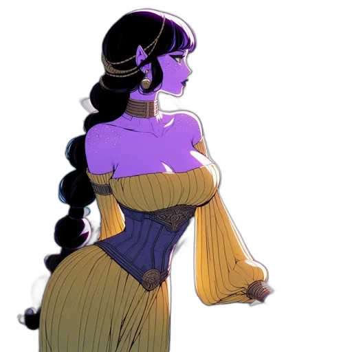 dress, crown, concept art, fantasy art, comic book art, watercolor, golden, dark transparent PNG cut-out