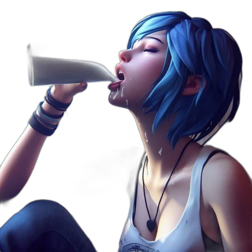bottle, food, concept art, photorealistic, fantasy art, cyberpunk, neon lights, blue transparent PNG cut-out
