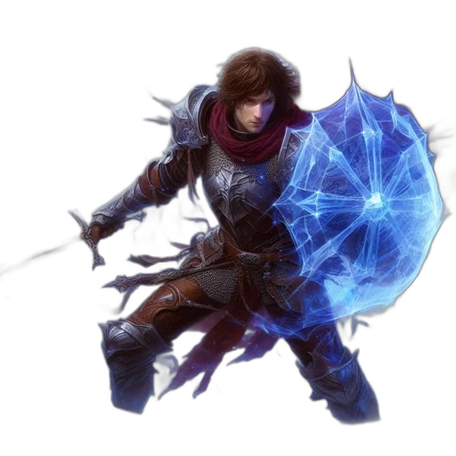 sword, weapon, staff, fantasy art, concept art, pixel art, comic book art, blue transparent PNG cut-out