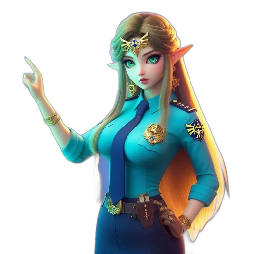 staff, crown, dress, weapon, concept art, fantasy art, 3d render, pixel art transparent PNG cut-out