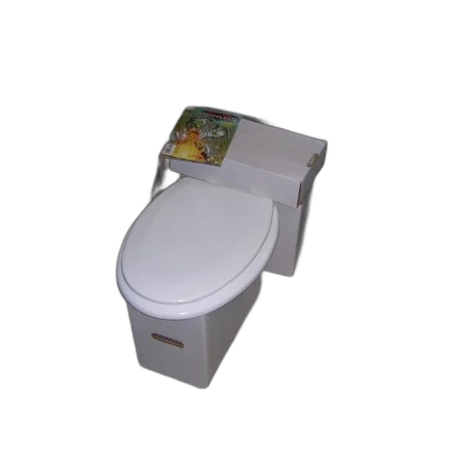 robot, 3d render, white, toilet, cardboard, box, top, sits transparent PNG cut-out