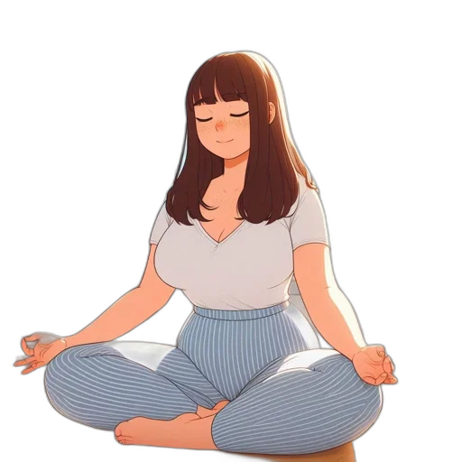 anime, cartoon, pixel art, concept art, pastel, young, woman, long transparent PNG cut-out