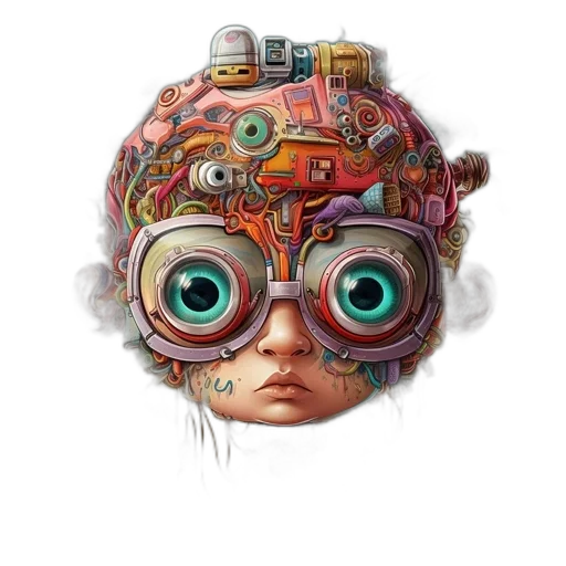 mask, face, robot, concept art, cyberpunk, comic book art, fantasy art, art transparent PNG cut-out