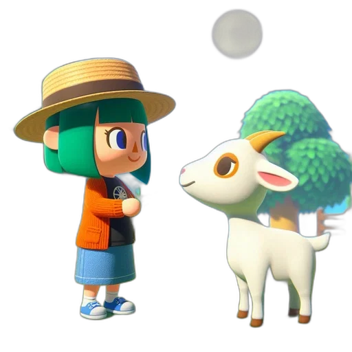 hat, animal, staff, creature, concept art, 3d render, pixel art, fantasy art transparent PNG cut-out