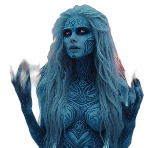 creature, mask, face, fantasy art, concept art, comic book art, 3d render, blue transparent PNG cut-out