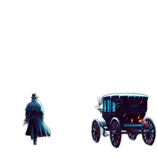car, hat, umbrella, pixel art, concept art, comic book art, watercolor, fog transparent PNG cut-out