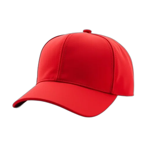 hat, crown, 3d render, red, baseball, cap, curved, brim transparent PNG cut-out