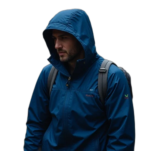 jacket, umbrella, staff, face transparent PNG cut-out