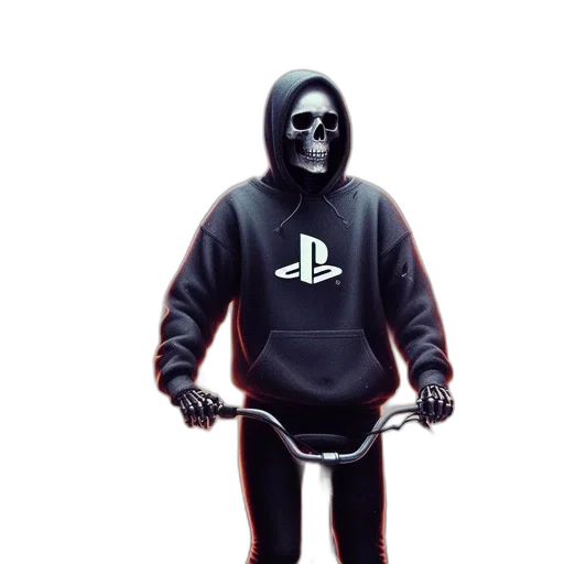 jacket, mask, weapon, staff, cyberpunk, 3d render, concept art, pixel art transparent PNG cut-out