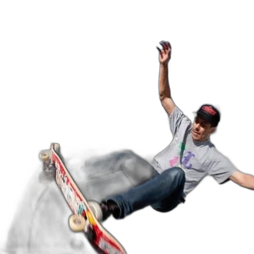 photorealistic, concept art, skateboarder, mid-air, performing, trick, skate, park transparent PNG cut-out