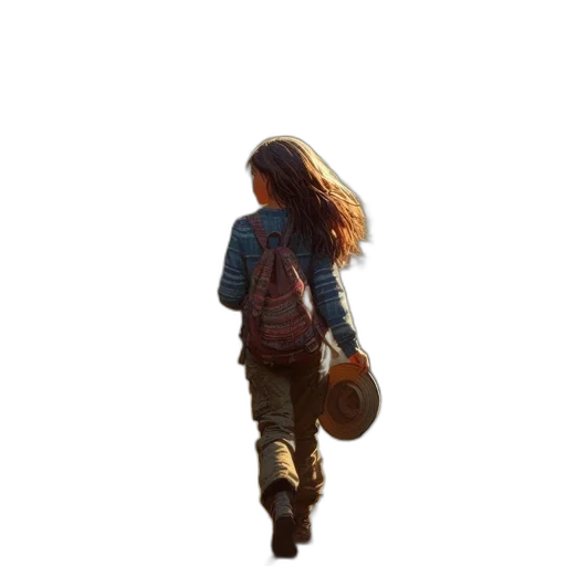 jacket, hair, dress, staff, photorealistic, 3d render, concept art, pixel art transparent PNG cut-out