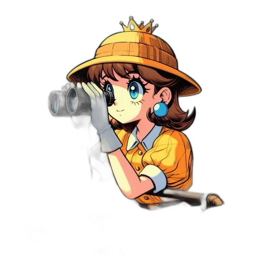 staff, weapon, hat, flower, anime, cartoon, pixel art, concept art transparent PNG cut-out