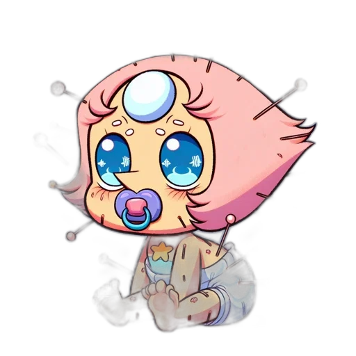 creature, vaporwave, concept art, pixel art, cartoon, pastel, unusual, figure transparent PNG cut-out