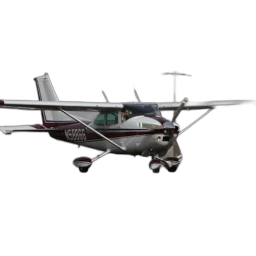 3d render, small, red, white, airplane, number, n58666, side transparent PNG cut-out