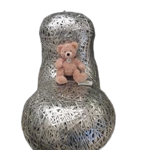bottle, furniture, jewelry, robot, 3d render, small, brown, teddy transparent PNG cut-out