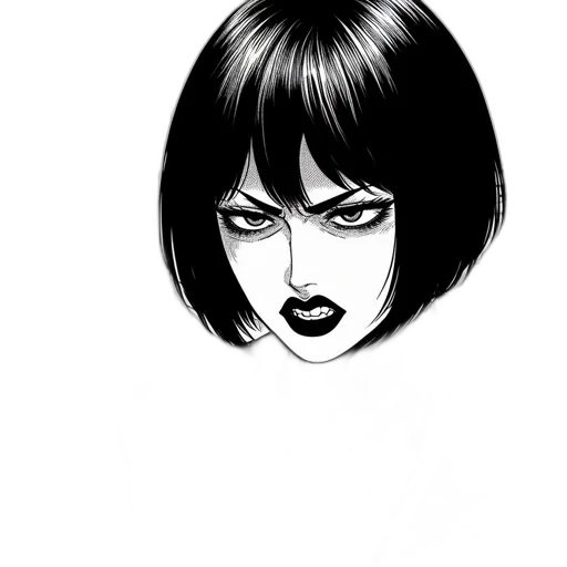 face, jewelry, mask, hair, comic book art, cartoon, concept art, photorealistic transparent PNG cut-out