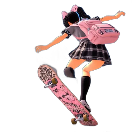 dress, weapon, concept art, 3d render, anime, vaporwave, neon, animated transparent PNG cut-out