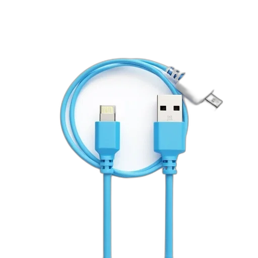 staff, 3d render, blue, pair, usb, cables, white, connectors transparent PNG cut-out