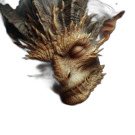 dragon, mask, creature, face, 3d render, concept art, photorealistic, fantasy art transparent PNG cut-out