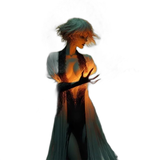 dress, creature, robot, mask, concept art, fantasy art, cyberpunk, watercolor transparent PNG cut-out