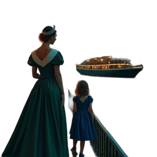 dress, crown, hat, umbrella, concept art, 3d render, photorealistic, oil painting transparent PNG cut-out
