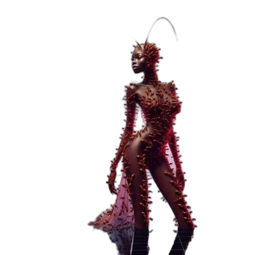 creature, staff, robot, dress, concept art, 3d render, pixel art, fantasy art transparent PNG cut-out