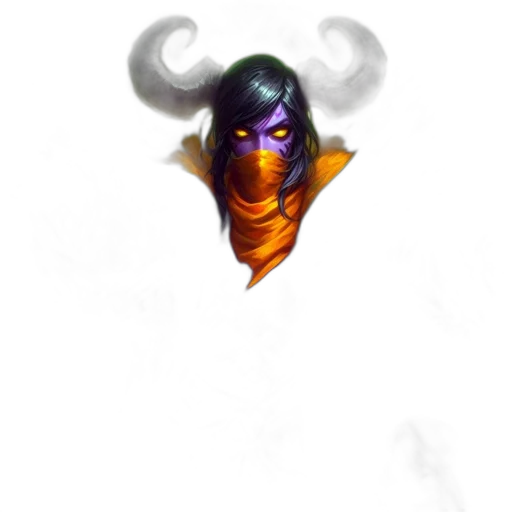 mask, staff, face, weapon, concept art, fantasy art, pixel art, comic book art transparent PNG cut-out