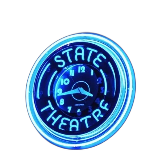 staff, 3d render, vaporwave, concept art, neon lights, blue, neon, clock transparent PNG cut-out