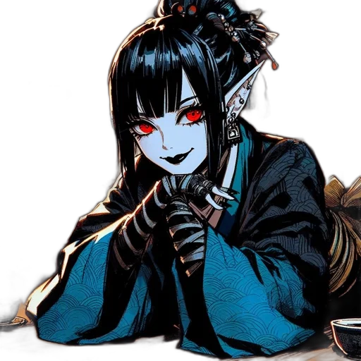 mask, staff, comic book art, concept art, anime, fantasy art, dark, blue transparent PNG cut-out