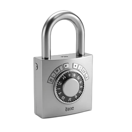 jewelry, silver, padlock, smooth, surface, circular, keyhole, shown transparent PNG cut-out