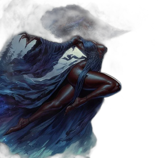 dress, dragon, mask, creature, fantasy art, concept art, watercolor, comic book art transparent PNG cut-out