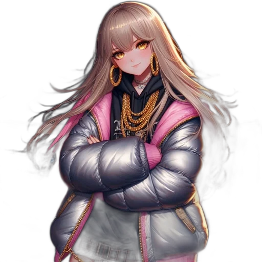 jacket, staff, face, jewelry, pixel art, concept art, anime, fantasy art transparent PNG cut-out
