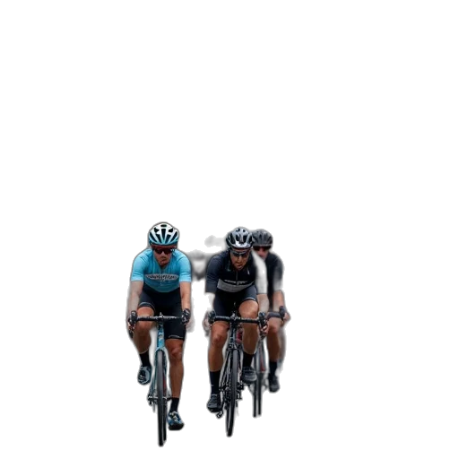3d render, cyclists, ride, down transparent PNG cut-out