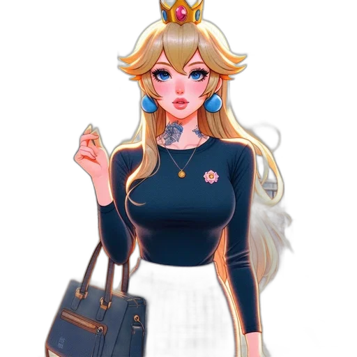 dress, crown, staff, jewelry, concept art, fantasy art, pixel art, anime transparent PNG cut-out