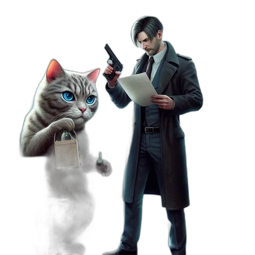 staff, animal, concept art, fantasy art, cyberpunk, comic book art, room, filled transparent PNG cut-out
