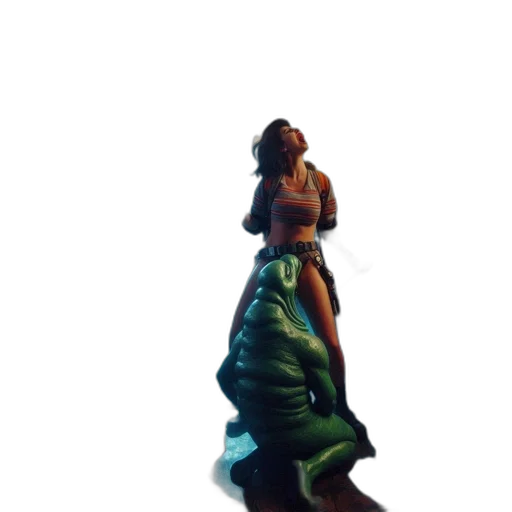 dress, staff, crown, jewelry, 3d render, concept art, pixel art, fantasy art transparent PNG cut-out