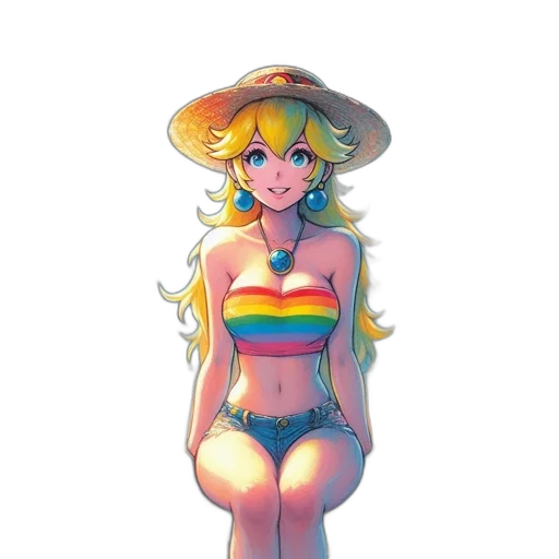 dress, hat, crown, staff, watercolor, pixel art, concept art, anime transparent PNG cut-out